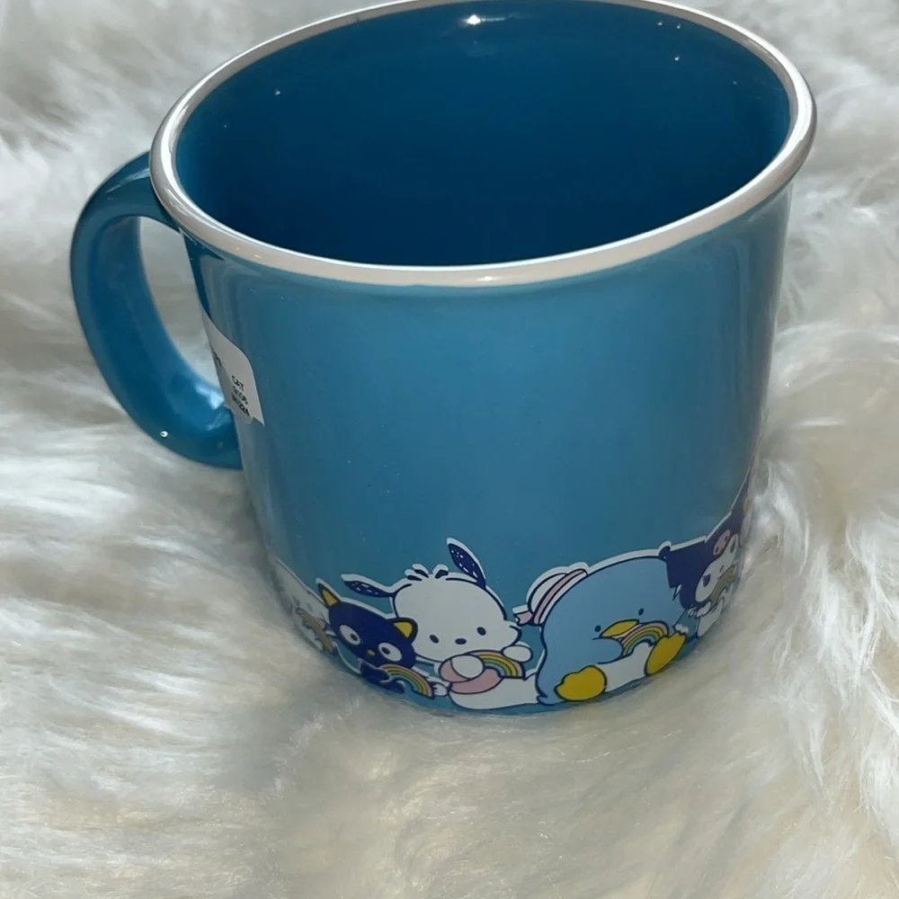 🆕 Hello Kitty and Friends Ceramic Mug Light Blue Rainbow